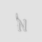 Capital Gothic Letter Charm with Pavé White Diamonds
