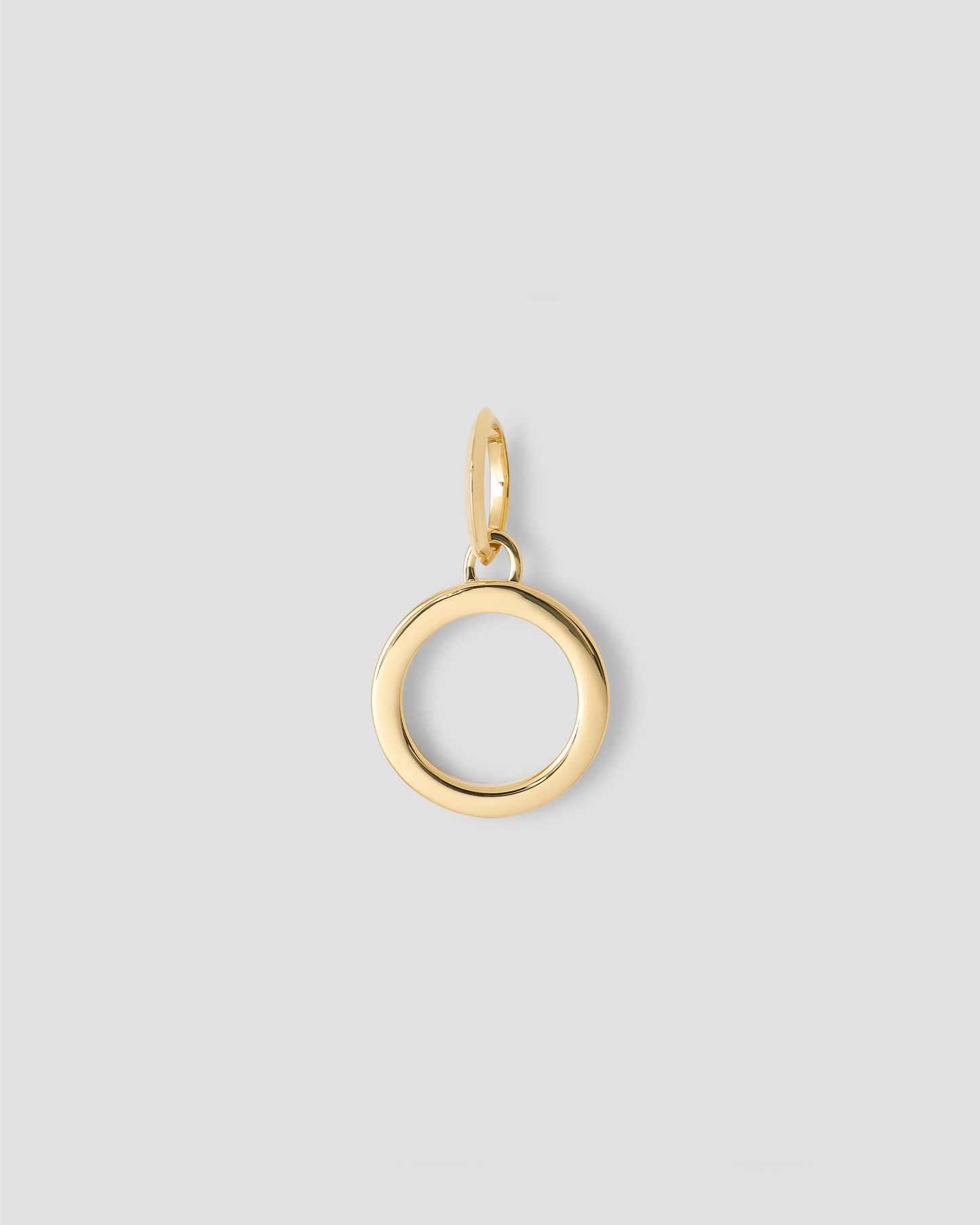 Minimal Block Letter Charm in 14K Yellow Gold