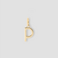 Minimal Block Letter Charm in 14K Yellow Gold