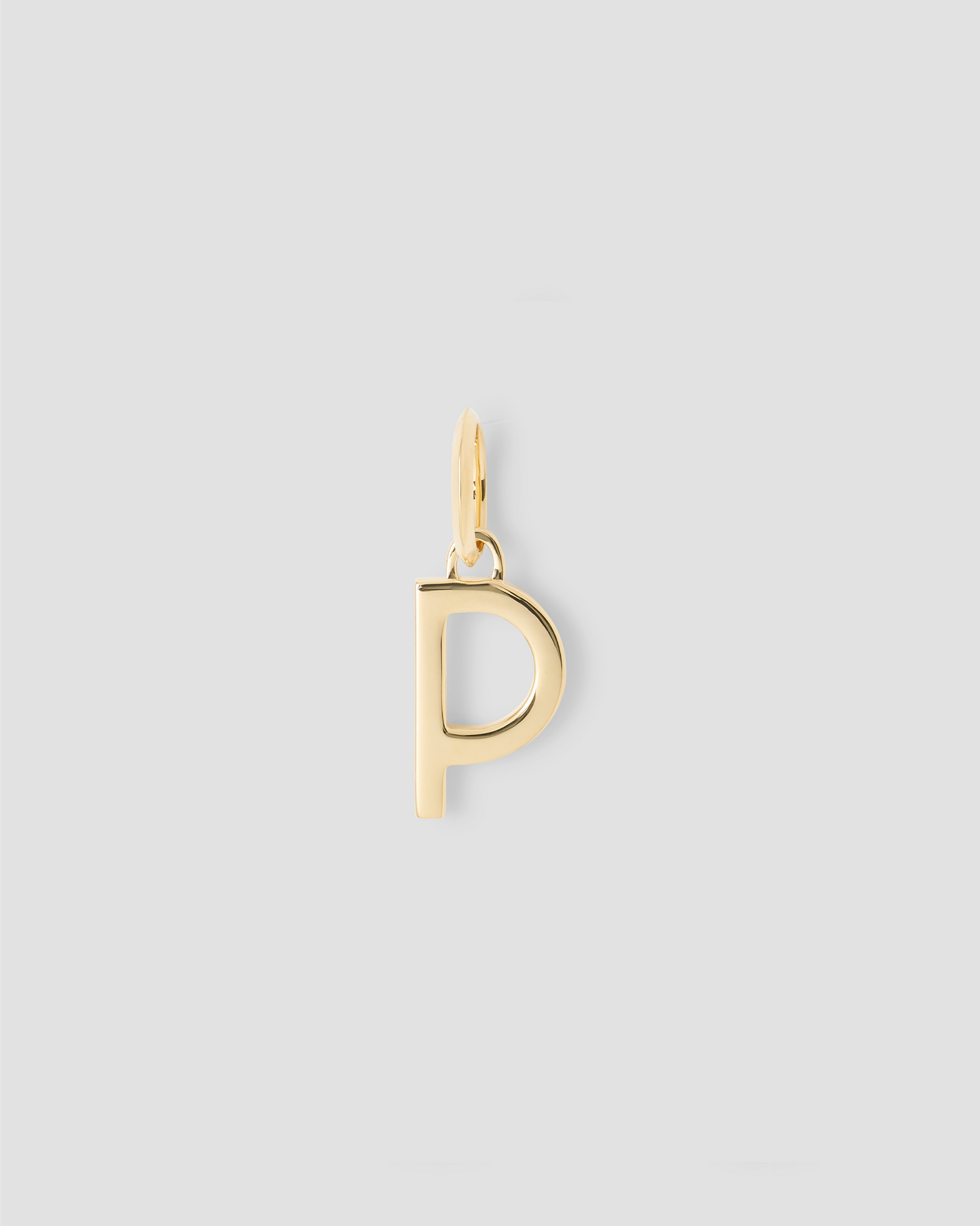 Minimal Block Letter Charm in 14K Yellow Gold