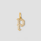 Capital Gothic Letter Charm with Pavé White Diamonds