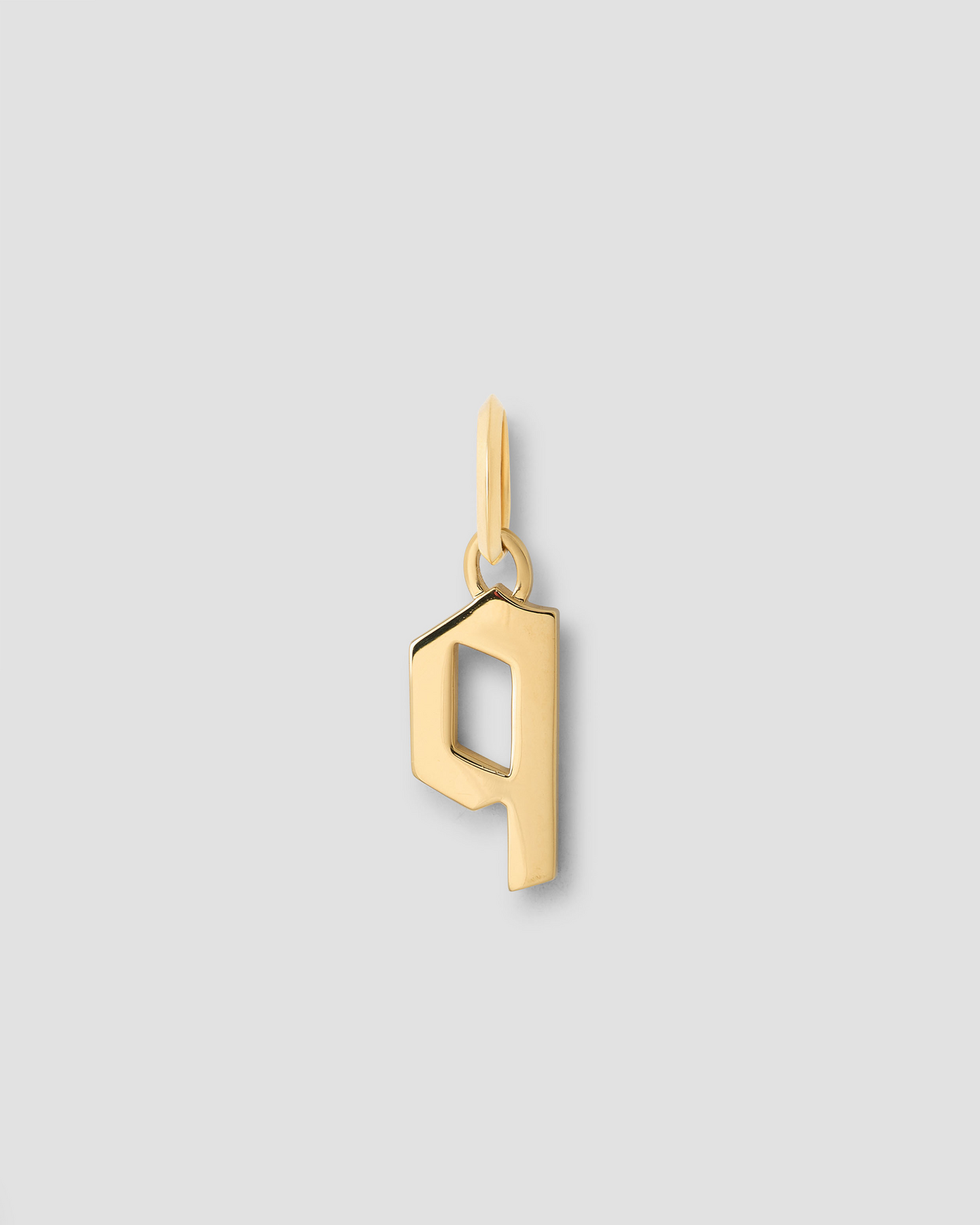 Lower Case Gothic Letter Charm in 14K Yellow Gold