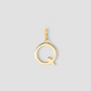 Minimal Block Letter Charm in 14K Yellow Gold