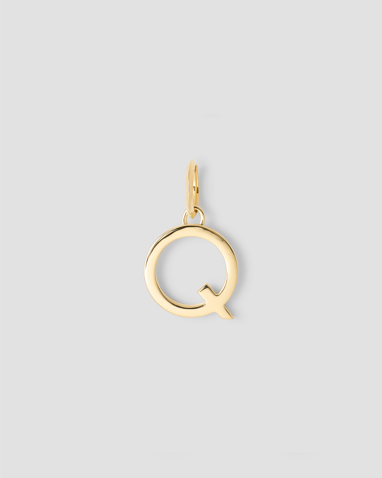 Minimal Block Letter Charm in 14K Yellow Gold