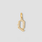 Capital Gothic Letter Charm with Pavé White Diamonds