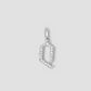 Capital Gothic Letter Charm with Pavé White Diamonds