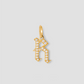 Capital Gothic Letter Charm with Pavé White Diamonds