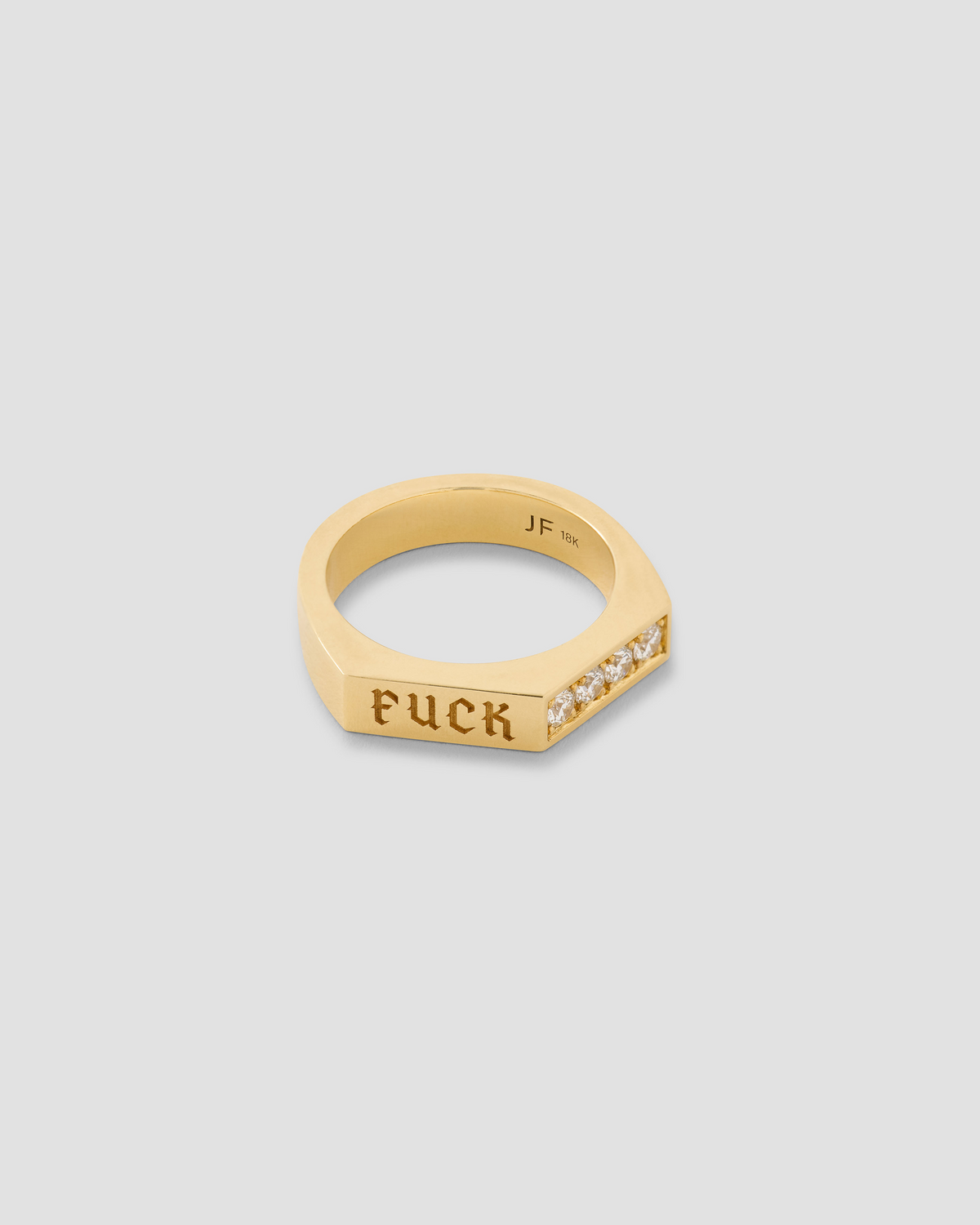Peak Ring with Diamonds gold ring - side view | womens diamond rings