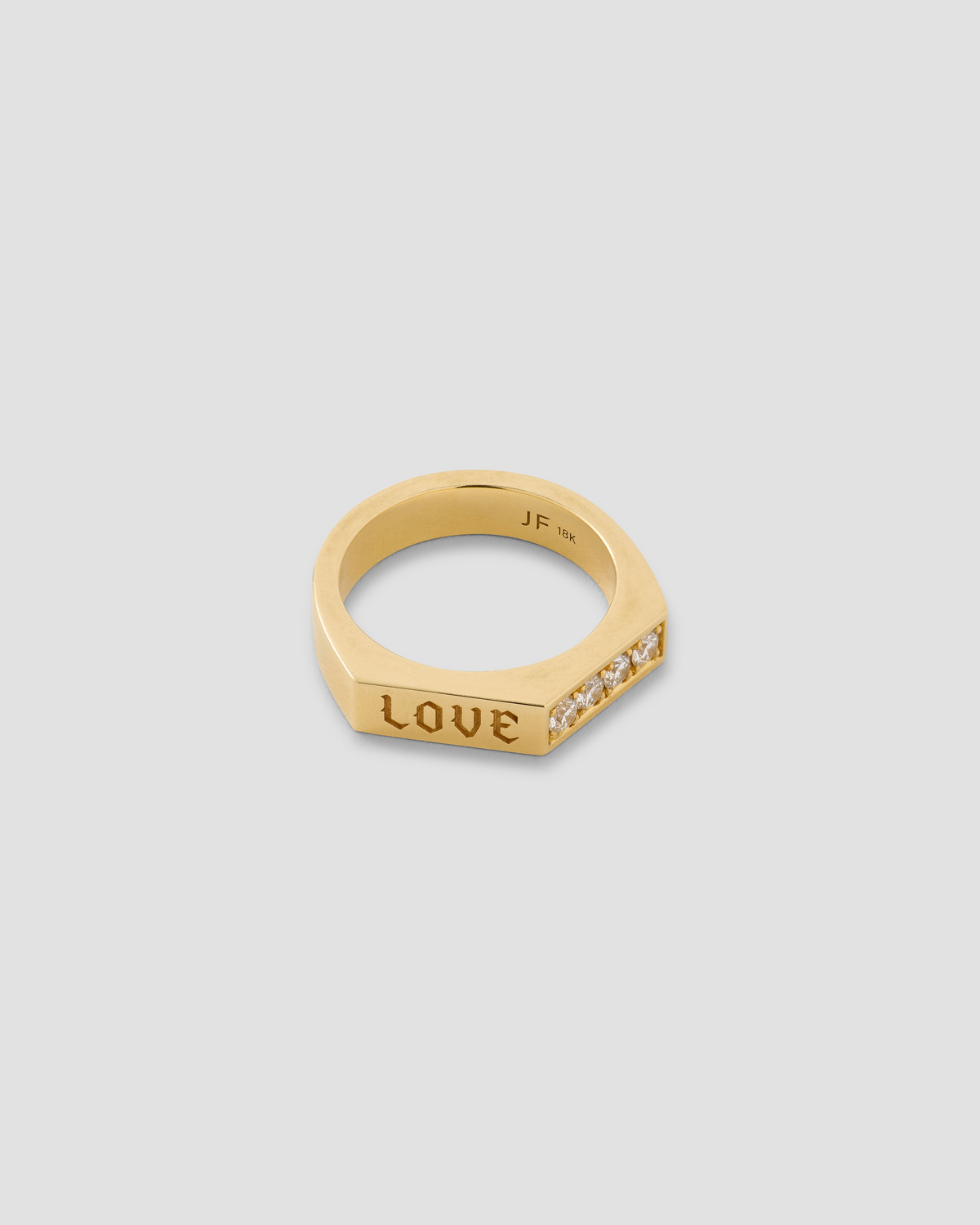 Peak Ring with Diamonds gold ring - front view | womens diamond rings