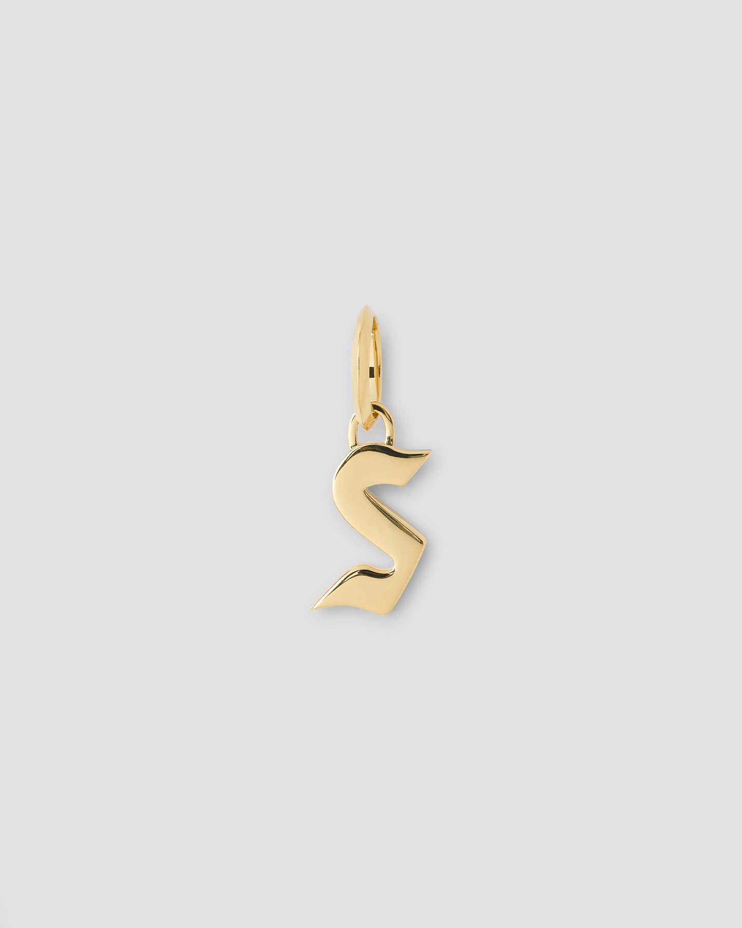 Lower Case Gothic Letter Charm in 14K Yellow Gold