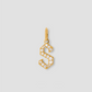 Capital Gothic Letter Charm with Pavé White Diamonds
