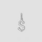 Capital Gothic Letter Charm with Pavé White Diamonds