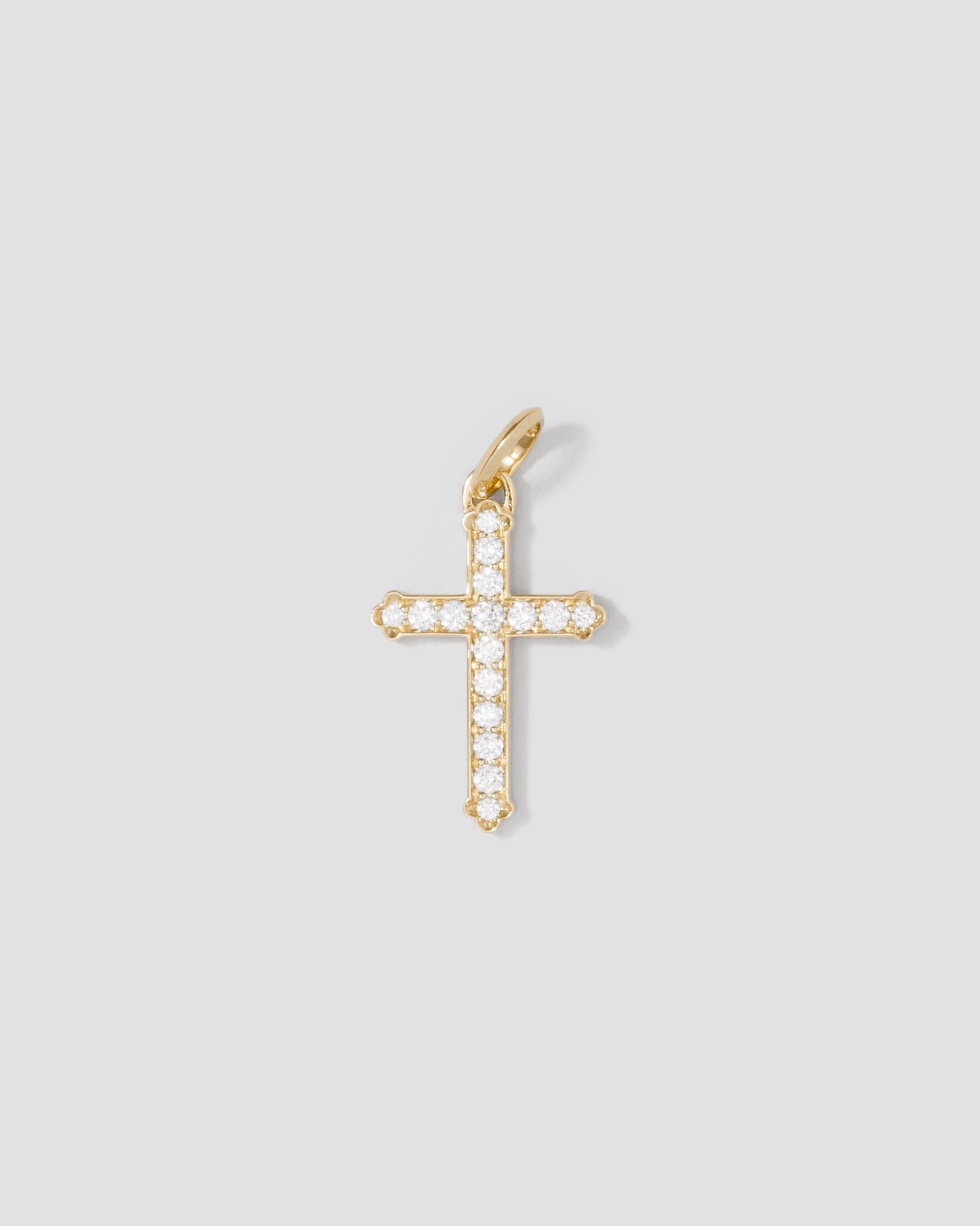 Medium Royal Cross with Pavé White Diamonds in 18K Yellow Gold