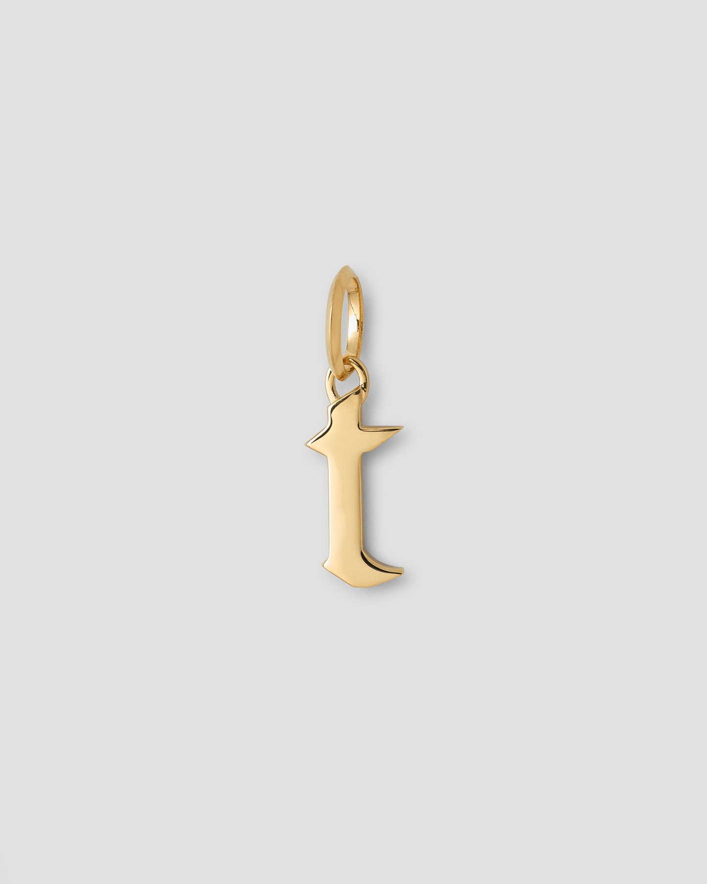 Lower Case Gothic Letter Charm in 14K Yellow Gold
