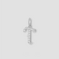 Capital Gothic Letter Charm with Pavé White Diamonds