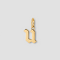 Lower Case Gothic Letter Charm in 14K Yellow Gold