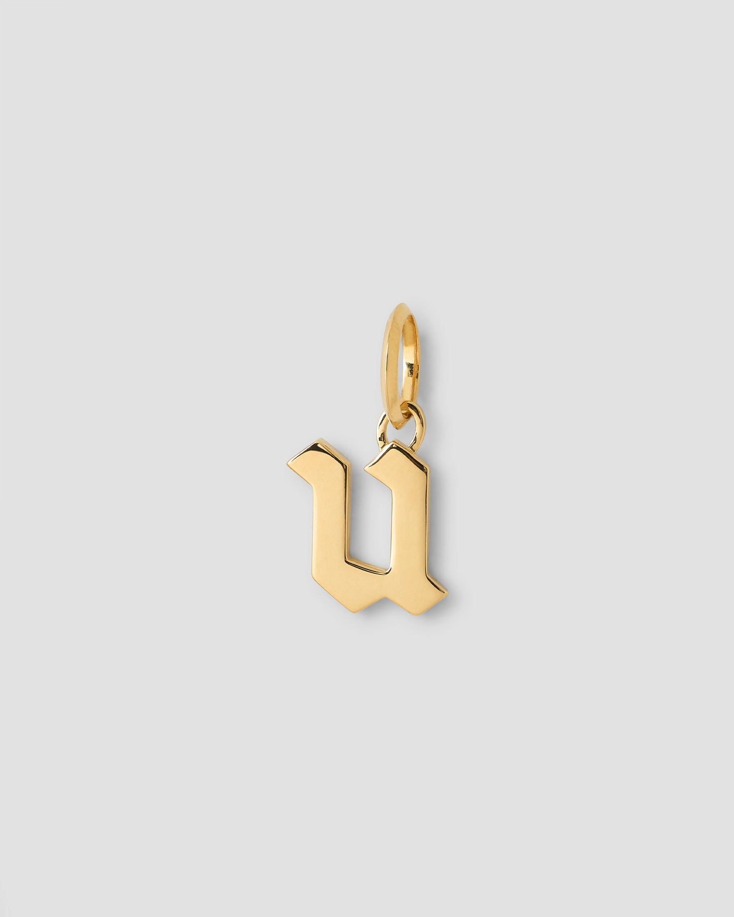 Lower Case Gothic Letter Charm in 14K Yellow Gold