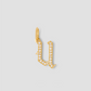 Capital Gothic Letter Charm with Pavé White Diamonds