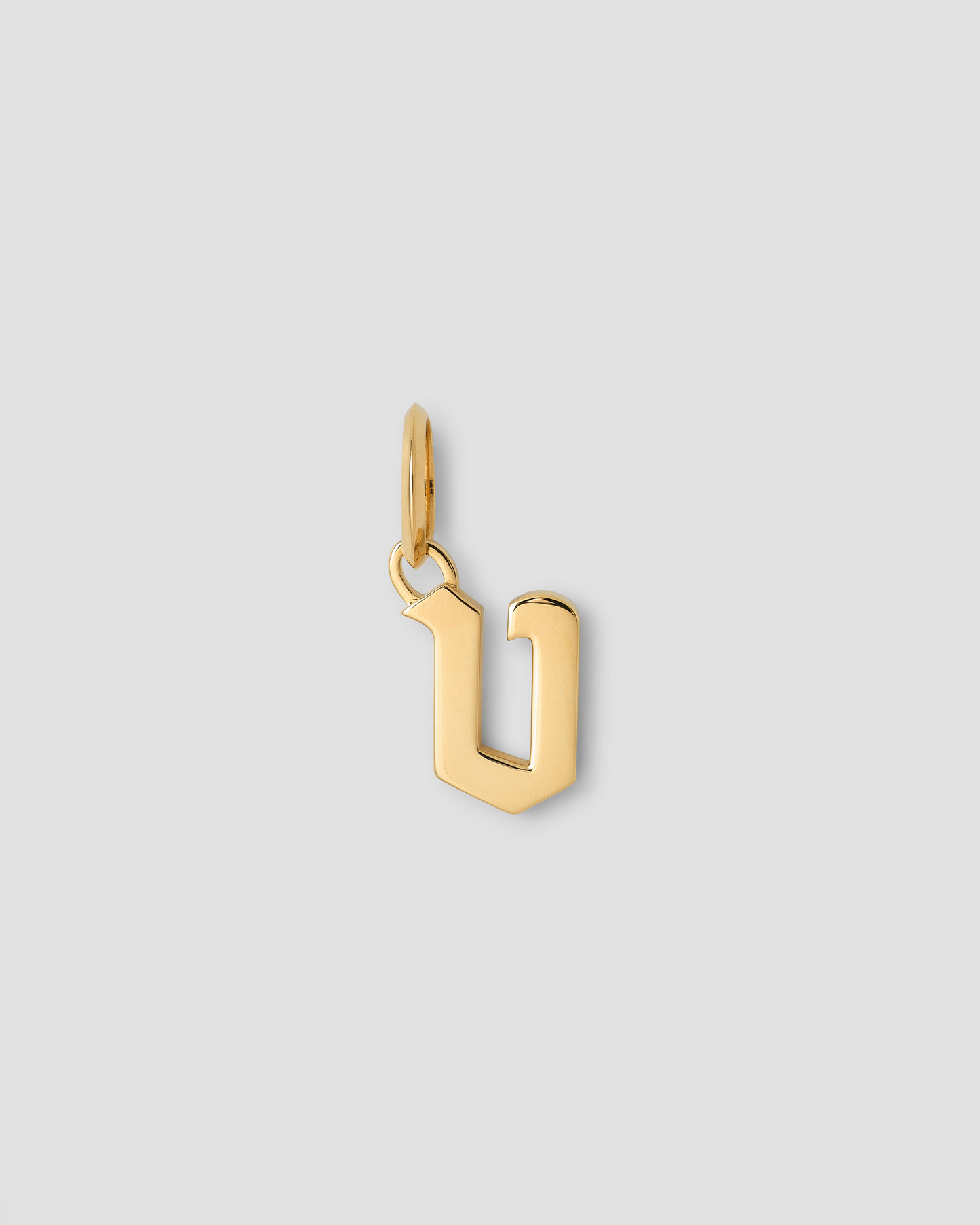 Lower Case Gothic Letter Charm in 14K Yellow Gold