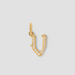 Capital Gothic Letter Charm with Pavé White Diamonds