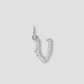 Capital Gothic Letter Charm with Pavé White Diamonds