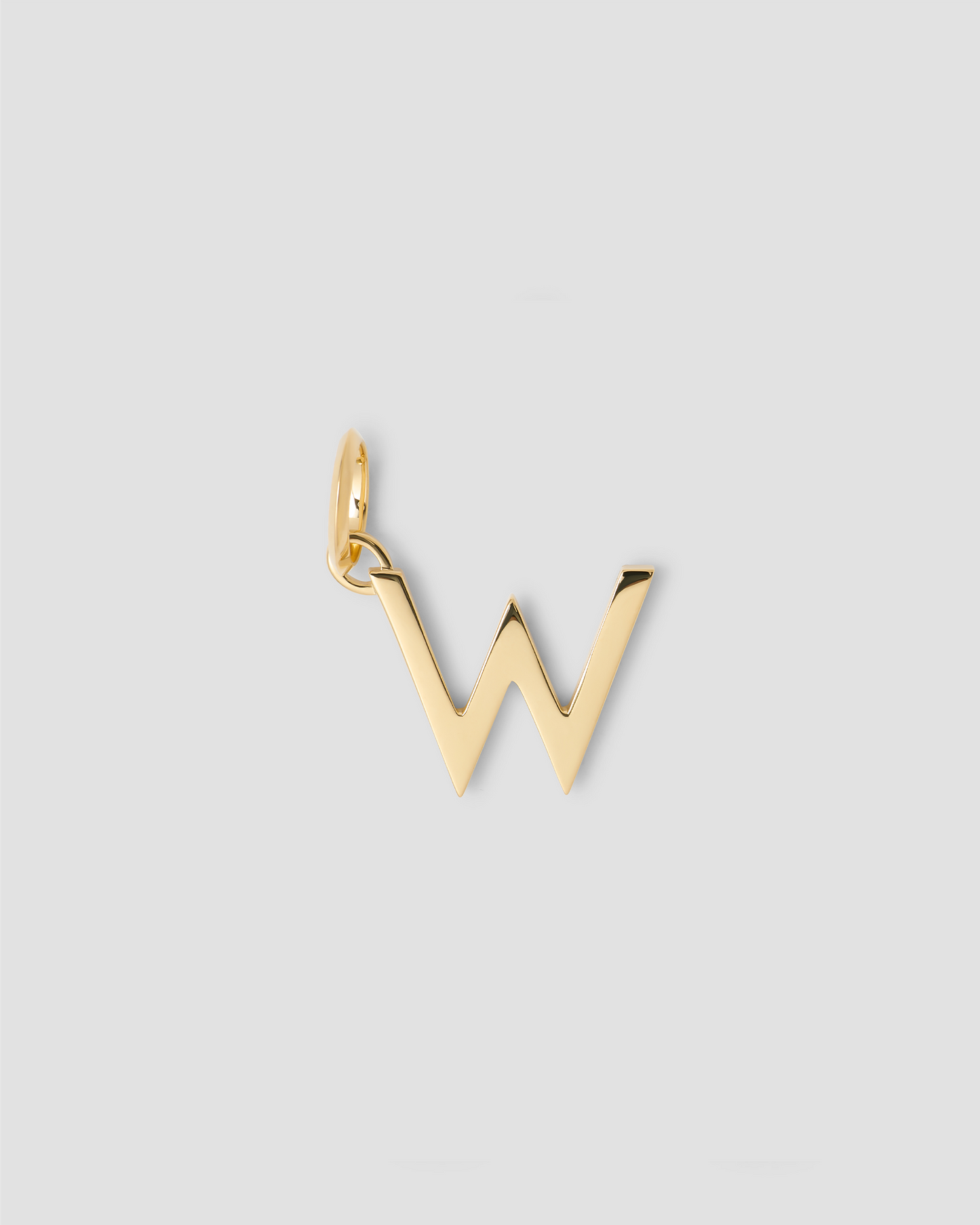 Minimal Block Letter Charm in 14K Yellow Gold