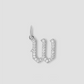 Capital Gothic Letter Charm with Pavé White Diamonds