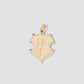 Wave Shield with Pave White Diamonds in 18K Yellow Gold