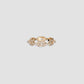 Skinny Flat Chain Link Ring with Pavé White Diamonds in 18k Yellow Gold