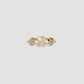 Skinny Flat Chain Link Wedding Ring with Pavé White Diamonds