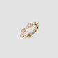 Skinny Flat Chain Link Wedding Ring with Pavé White Diamonds