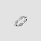 Skinny Flat Chain Link Wedding Ring with Pavé White Diamonds