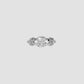 Skinny Flat Chain Link Wedding Ring with Pavé White Diamonds