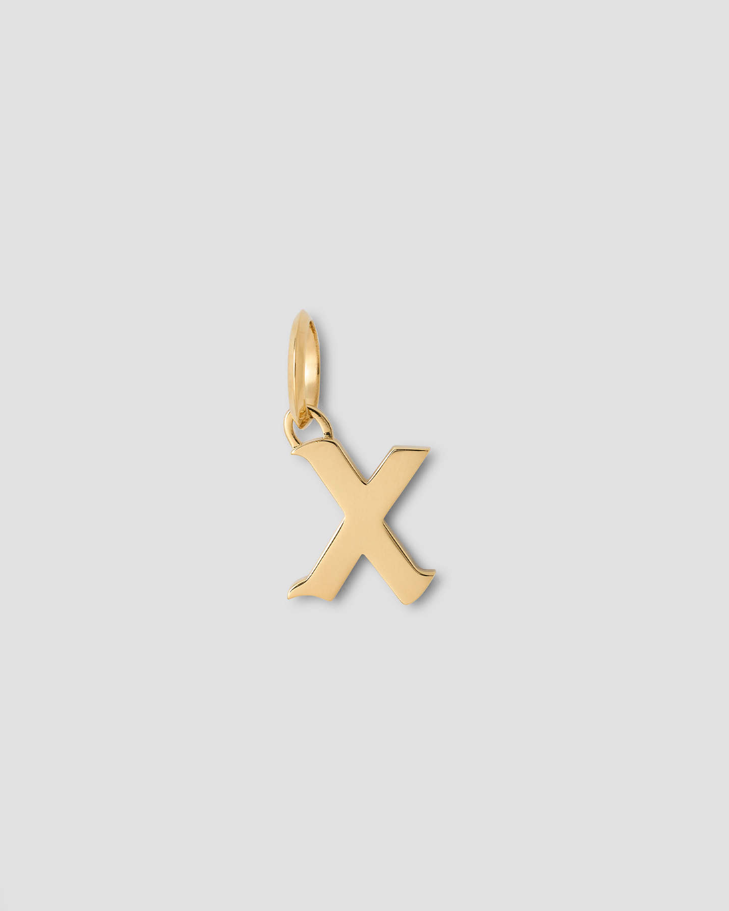 Lower Case Gothic Letter Charm in 14K Yellow Gold