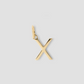 Minimal Block Letter Charm in 14K Yellow Gold