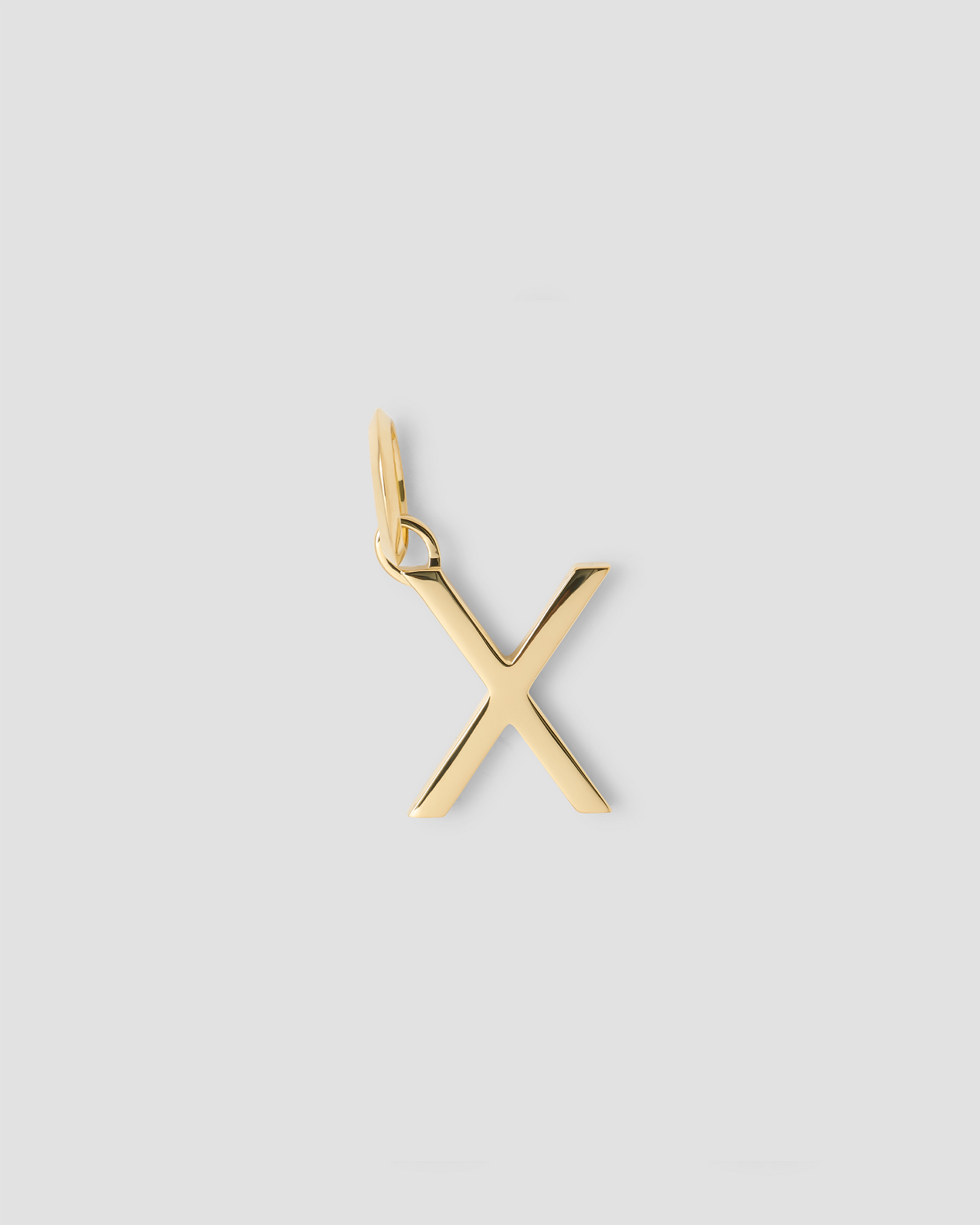 Minimal Block Letter Charm in 14K Yellow Gold