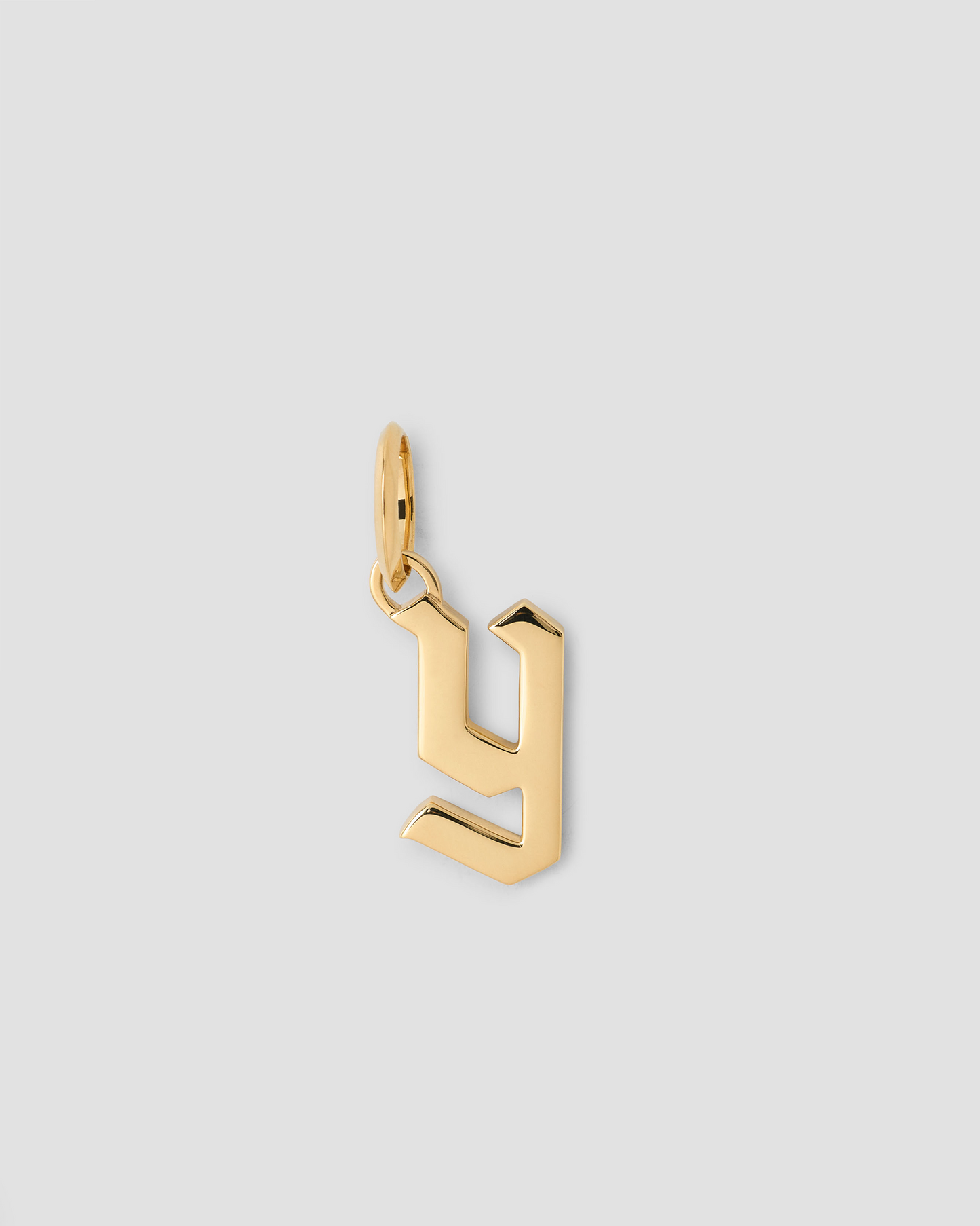 Lower Case Gothic Letter Charm in 14K Yellow Gold