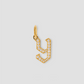 Capital Gothic Letter Charm with Pavé White Diamonds